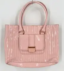 Ted Baker London Women's Patent Leather Quilted Tote Handbag Pink Size Large‎
