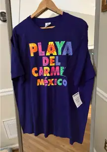 Playa del Carmen Mexico T-Shirt XL‎ Yazbek Heavyweight Purple Graphic Tee