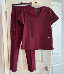 Figs Maroon Scrub Set
