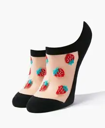 Forever 21 cottage core strawberry sheer socks