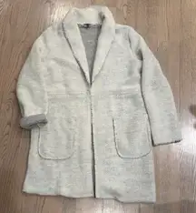 ROBERT KITCHEN Women's Shawl Collar Chunky Cardigan Sweater Beige Grey Size M