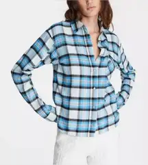 Rag & Bone Jonah Cotton Cropped Plaid Shirt Size XS NWT