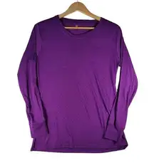 Carhartt Shirt Women Medium Purple Casual Tee Long Sleeve Top Relaxed Fit