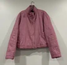 Sam Edelman Denim Look Quilt Jacket Dusty Rose Large L