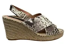 Steven Steve Madden Stelarr Animal Snake Leather Espadrille Wedge Heel 5