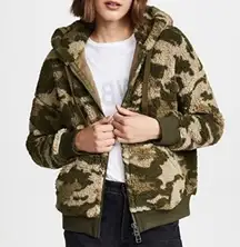 ATM ANTHONY THOMAS MELILLO Camo-print Sherpa Shearling Zip-front Jacket