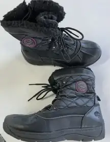 Totes‎ Boots Womens Size 8 Black Winter Survivor Quilted Ankle Snow Faux Fur Zip