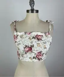 Reformation Floral Tie Crop Top