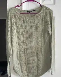 Jeanne Pierre Sage Cable Knit Sweater