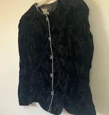 Elegant r&k vintage Black Velvet evening Jacket medium