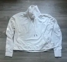 Sweaty Betty Cream Funnel Neck Long Sleeve Sweatshirt Size M Comfy Fall Cabin