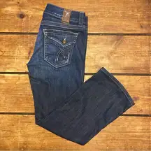 Y2K Tag Cropped Jeans Size 27 Dark Wash Boot Cut