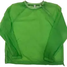 Athleta Neon Lime Green Sheer Running Athletic Nylon Top Size Large FLAW