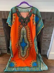 Womens One Size Homemade Kaftan Bohemian Tahini Beachy Mob Wife Vibe cover Up