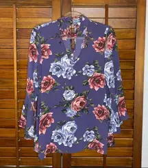 Andree Purple Blossom Floral Blouse
