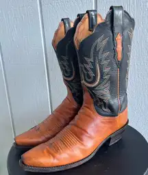 Lucchese 1883 N7361 Two Tone Western Boots Embroidered Snip Toe Women’s 9 B