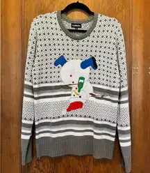 Carbon Drunk Snowman Ugly Funny Christmas Sweater Large EUC