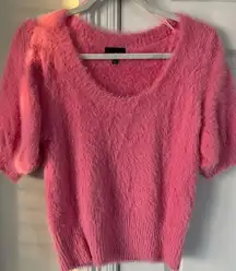 Hot pink short sleeved sweater