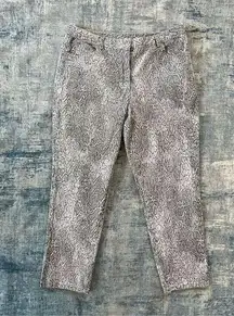 Ruby Rd Gray Snake Print Cropped Denim Jeans Size 10