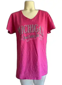 Michigan Hot Pink T-shirt L Large