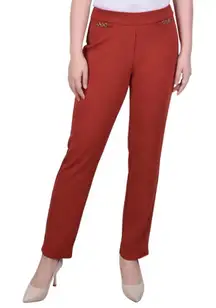 Rust Red Scuba Crepe Ankle Pants Pull On NY Collection Size XL Petite