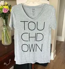 Comfy Touchdown Gray V-Neck Graphic Tee