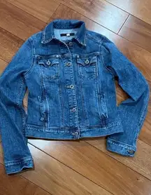 AG Adriano Goldschmied EMILY Women's Blue Denim Jean Jacket Med Wash Size S