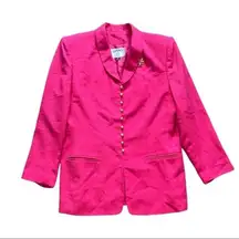 Kasper ASL Pink and Gold Button Blazer‎ Suit Coat Vintage Womens Petite 12