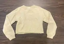 NWOT Things Between Cream Cropped Crewneck Sweatshirt Size Small!