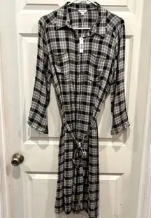 Max Studio Plaid‎ Shirt Dress size Large