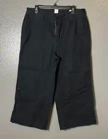 Gap Black High Rise Wide Leg Crop Chino Pants Culottes Size 16