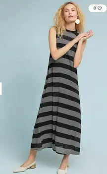 Anthropologie Just Female Dress Womens‎ Small Black White Striped Natasha Maxi