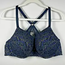 Savage X Fenty by Rhianna‎ Metallic Lace Racerback Bra Size 42D Plus Size Lined