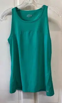 BCG turbo cool turquoise open bank athletic tank top shirt women's small