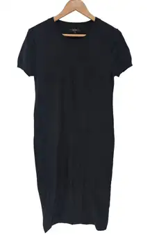 Quince Women's Black Viscose Poly Nylon Blend Dress‎ Large Short Sleeve