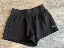 Nike Phoenix High Waisted Fleece Shorts Small Sportswear Black FD1409‎ Lounge