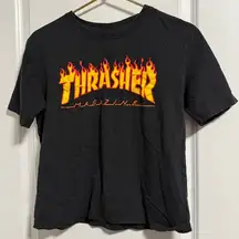 THRASHER T-Shirt Size Medium Flame Logo Skateboarding Y2K Skate