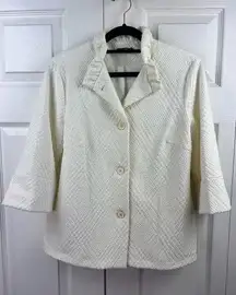 J. McLaughlin - Ivory Textured Visit Button-Up Jacket Sz S EUC GREAT CONDITION