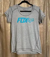 Fox Fox Racing Women’s M Grey Active Tech Classic Logo T-Shirt Short Sleeves