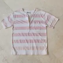 Women’s Cathy Daniels pink and white stripe shirt size med