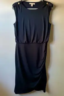 Banana Republic Tulip Navy Stretchy Career Office Classic Pencil Dress Size M