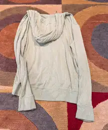 Roller Rabbit Lena V Neck Hoodie Green Ribbed Stretchy Paisley Women’s Medium