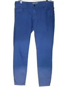 Womens Lucky Brand Blue Cotton Zip Up Casual Straight Leg Skinny Jeans Size 6 28