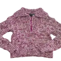 Central Park‎ West Sweater Womens X Small Pink Aubree Half Zip Sweater Cotton