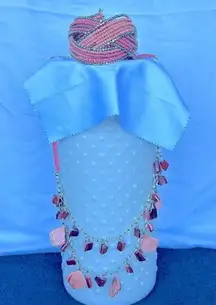 Tropical Faux Coral Necklace and Bracelet Set Beach Beaded Fun Stylish