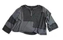 POL Women's Charcoal Patchwork Long Sleeve Top