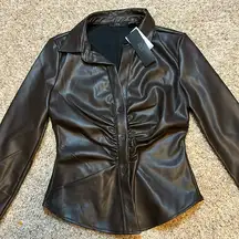 NWT Nordstroms RDI Pleather Top