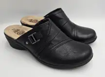 Earth Spirit Gelron Women’s Black Slip-On Clogs Mules Comfort Shoes Size 7.5