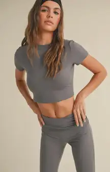 Gray Cropped Top