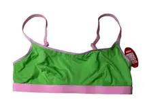 Parade Re:Play Scoop Neck Wireless Bralette Lime Green and Light Pink Sz Small